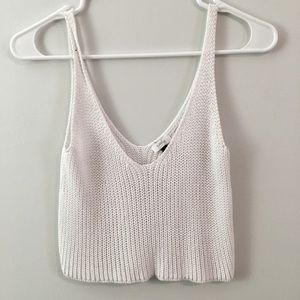 White knit crop top